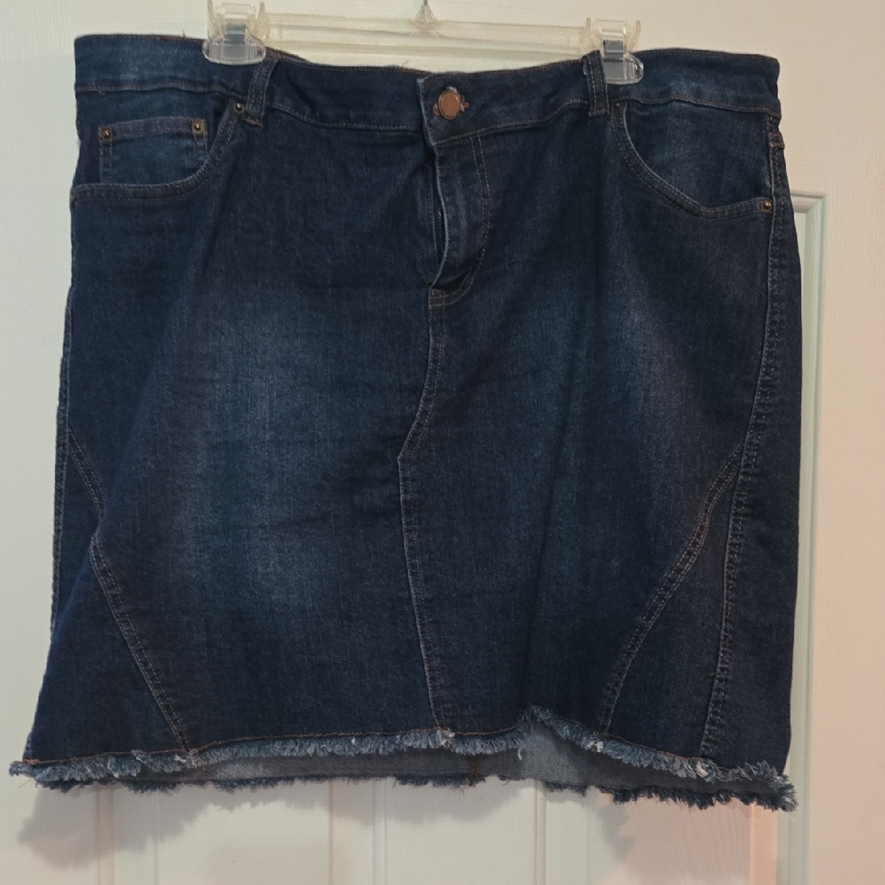 Baccini Dark Blue A-Line Denim Skirt